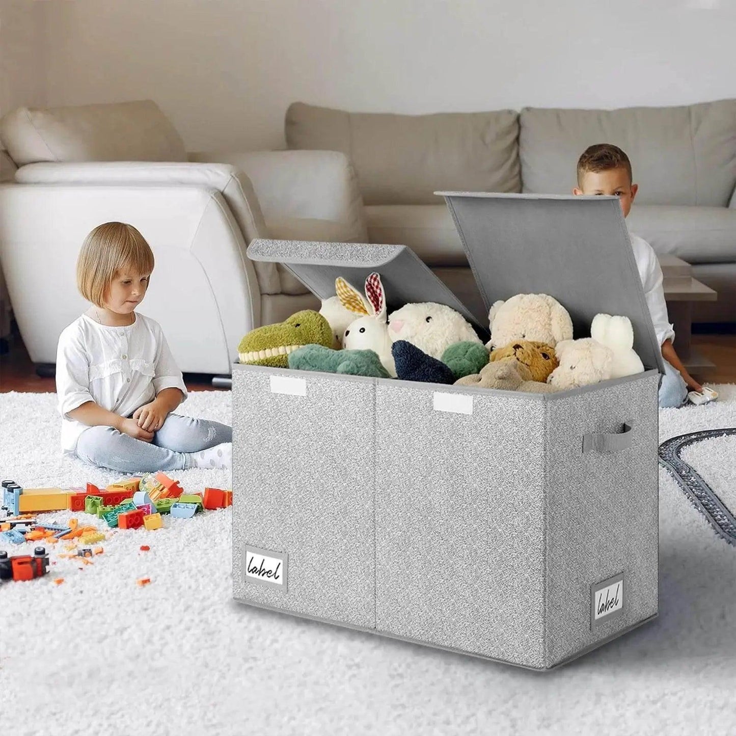  Toy Chest With Lids, Large Foldable Toy Storage Organizer -  ToylandEU™