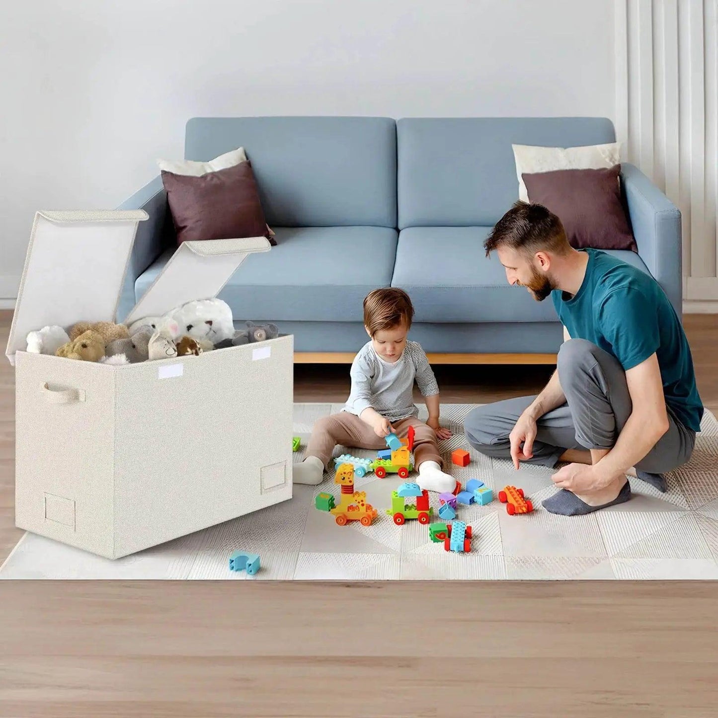  Toy Chest With Lids, Large Foldable Toy Storage Organizer -  ToylandEU™
