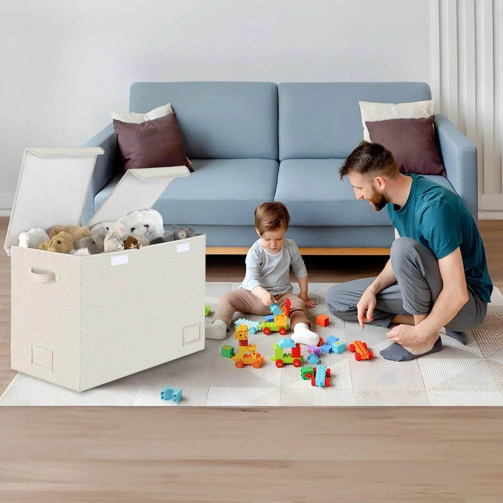  Toy Chest With Lids, Large Foldable Toy Storage Organizer -  ToylandEU™