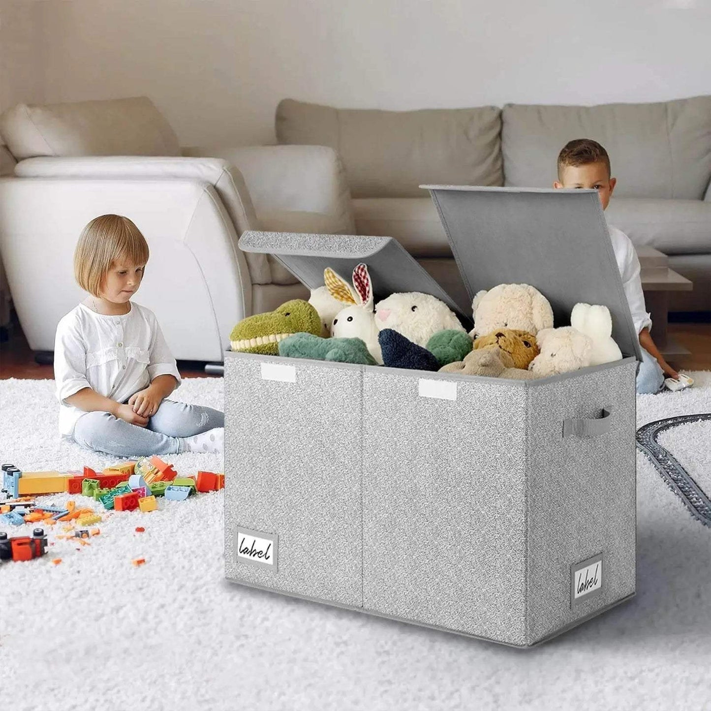  Toy Chest With Lids, Large Foldable Toy Storage Organizer -  ToylandEU™
