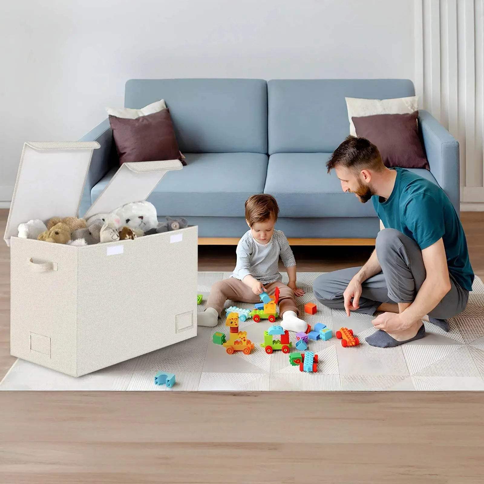  Toy Chest With Lids, Large Foldable Toy Storage Organizer -  ToylandEU™