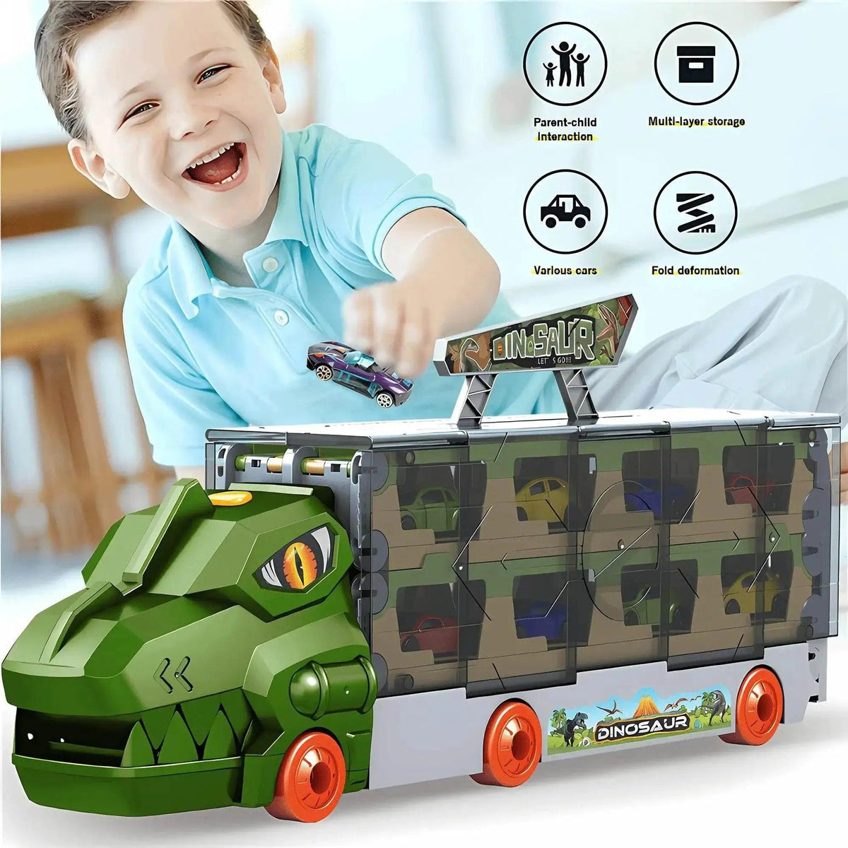  Dino Ejection Rail Transporter Truck Set - Ideal Gift for Kids 3-10 -  ToylandEU™