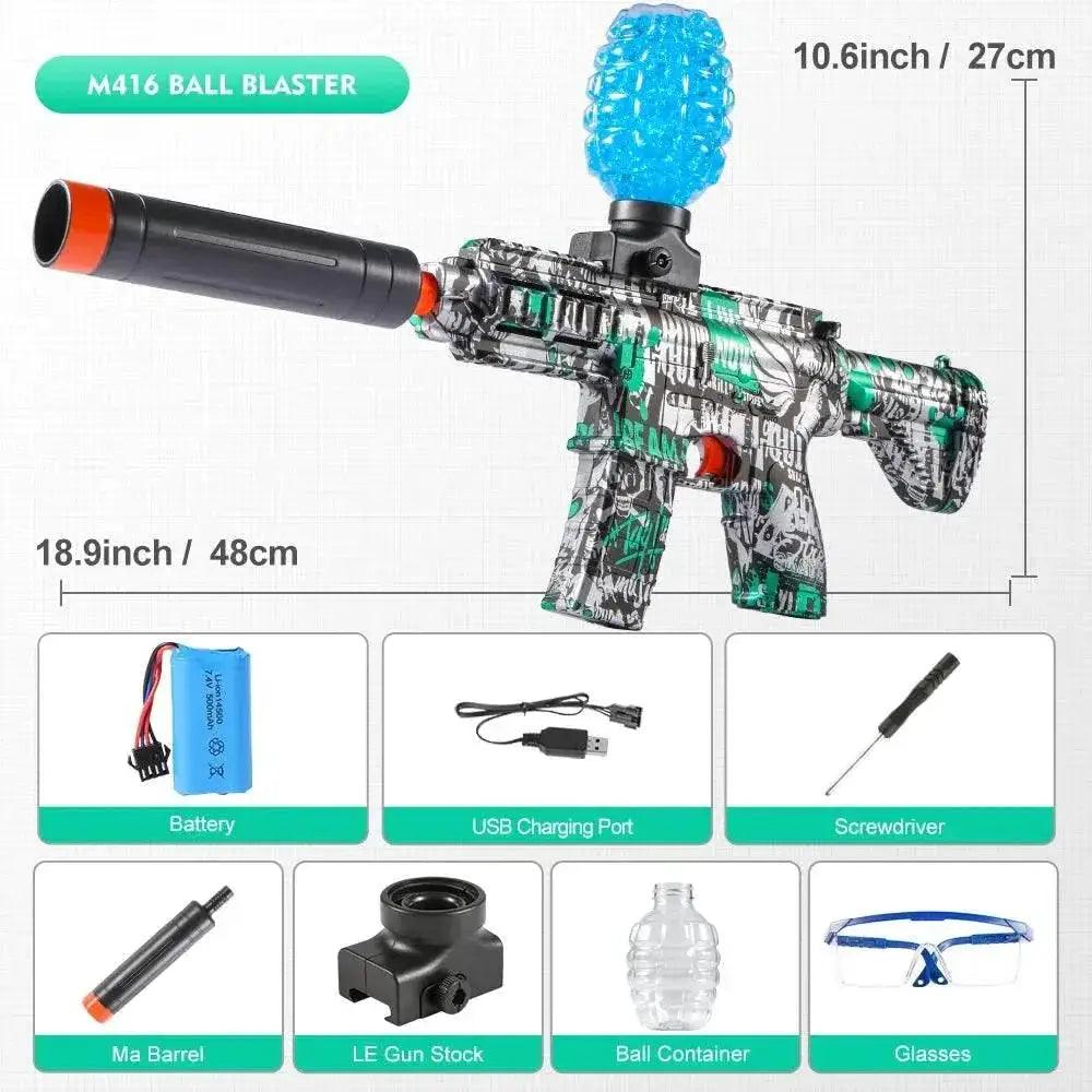  M416 Electric Ball Blaster Toy Gun High Speed Metallic Finish Rechargeable Halloween Thanksgiving Gift Bullets Excluded -  ToylandEU™