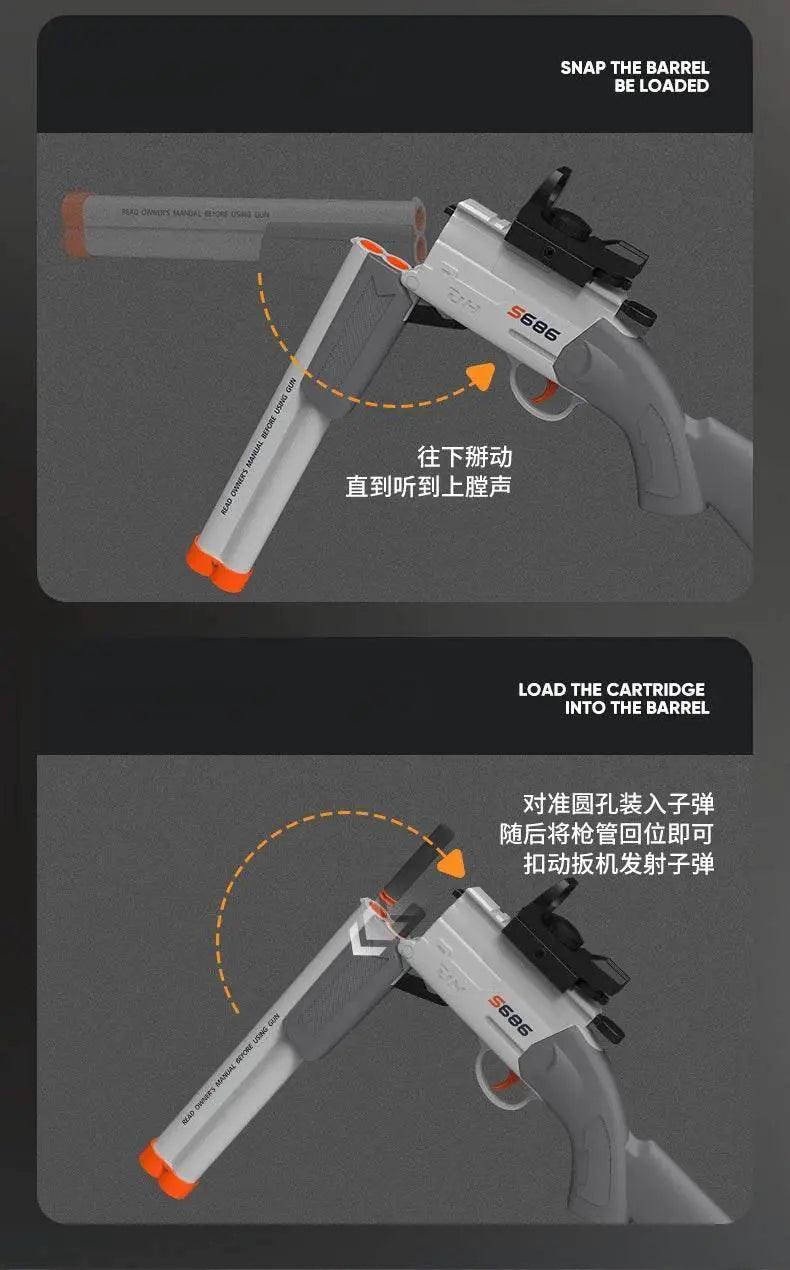  Toy Gun S686 Rifle Double Barreled Airsoft Launcher for Kids -  ToylandEU™