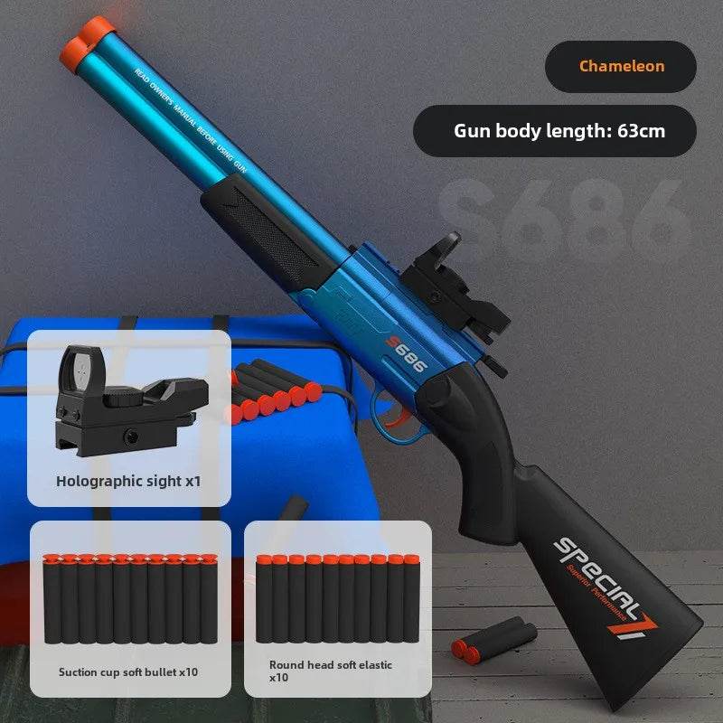 Toy Gun S686 Rifle Double Barreled Airsoft Launcher for Kids - ToylandEU