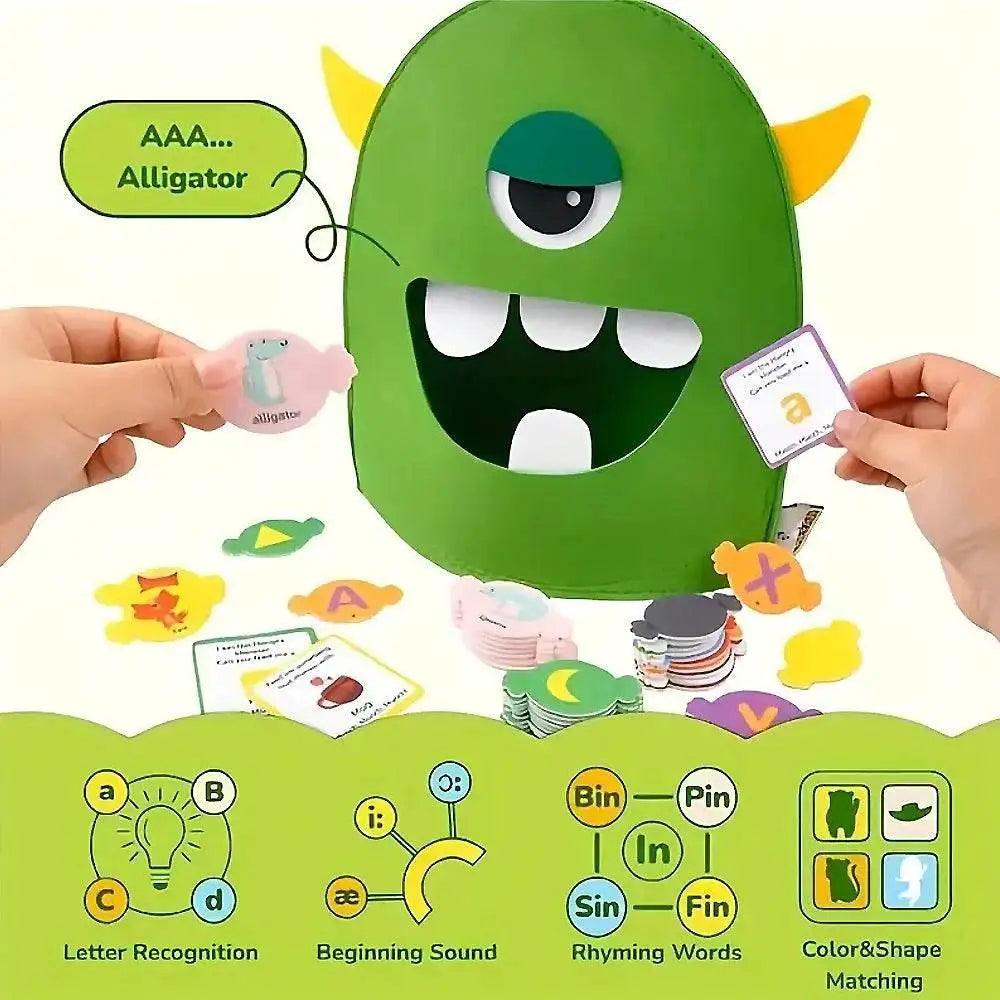  Montessori Alphabet Toy Set 231 Piece Felt Monster ABC Letters With Flash Cards For Preschool Ages 3 To 6 -  ToylandEU™