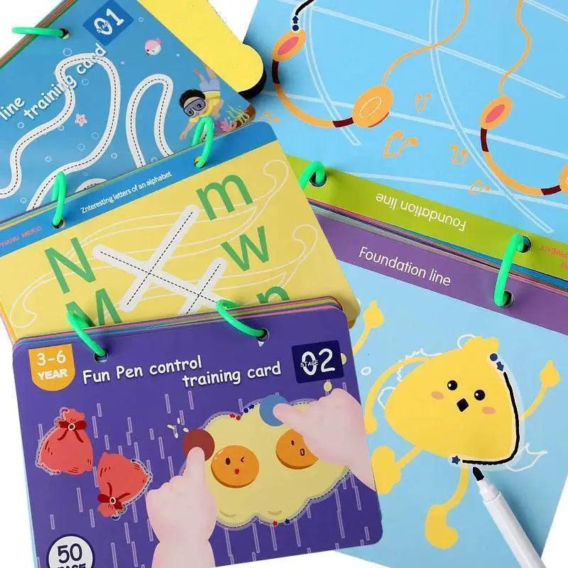  Montessori Magic Drawing Toy Set Pen Control Training Color Shape Math Match Game for Toddlers Educational Toys -  ToylandEU™