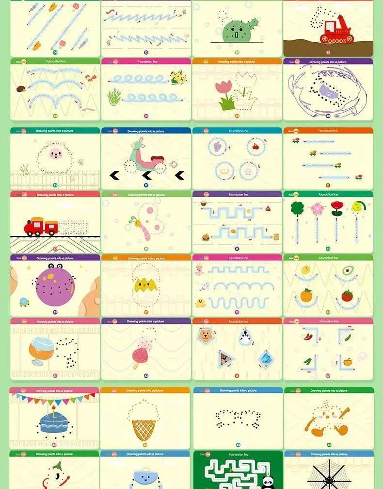  Montessori Magic Drawing Toy Set Pen Control Training Color Shape Math Match Game for Toddlers Educational Toys -  ToylandEU™