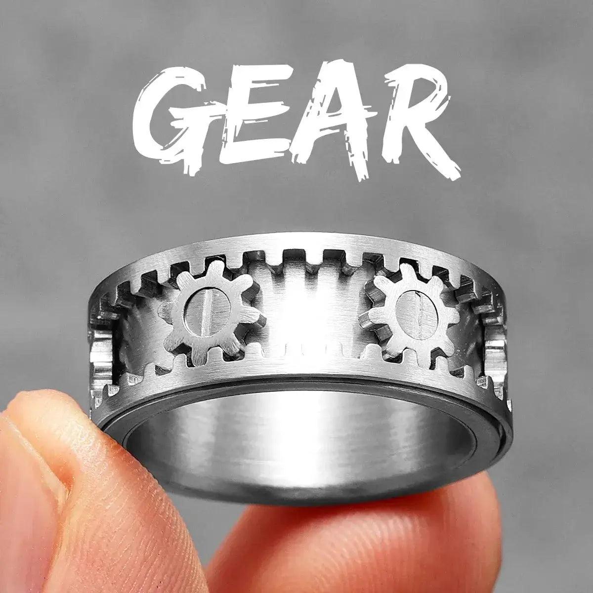  Stainless Steel Ring For Men Fidget Gear Punk Rock -  ToylandEU™