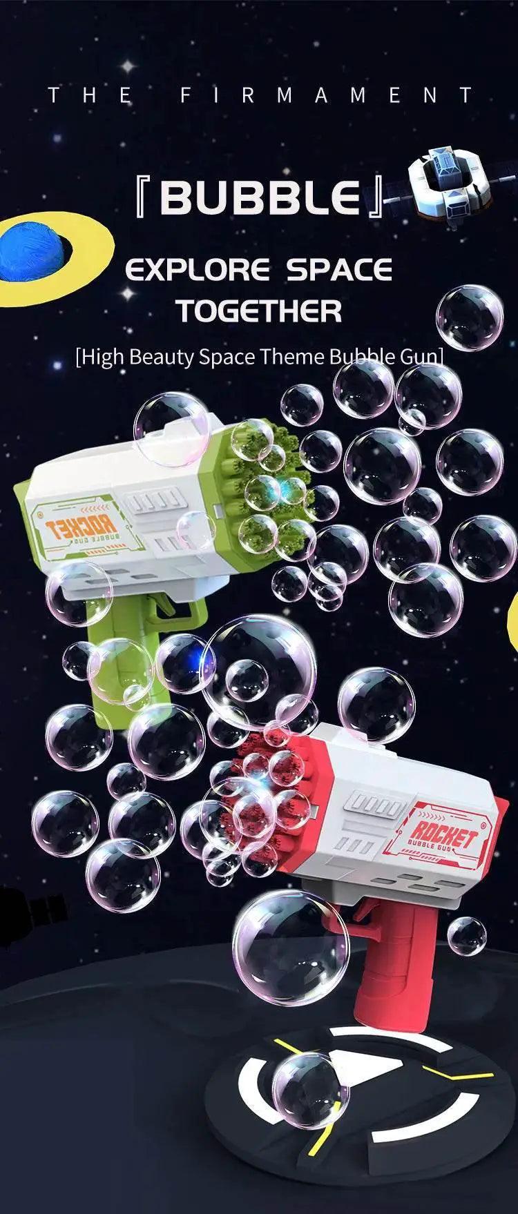  40 Hole Children's Bubble Gun Continuous Bubbles Outdoor Toy for Birthday and Wedding Parties Excluding Bubble Liquid and Battery -  ToylandEU™