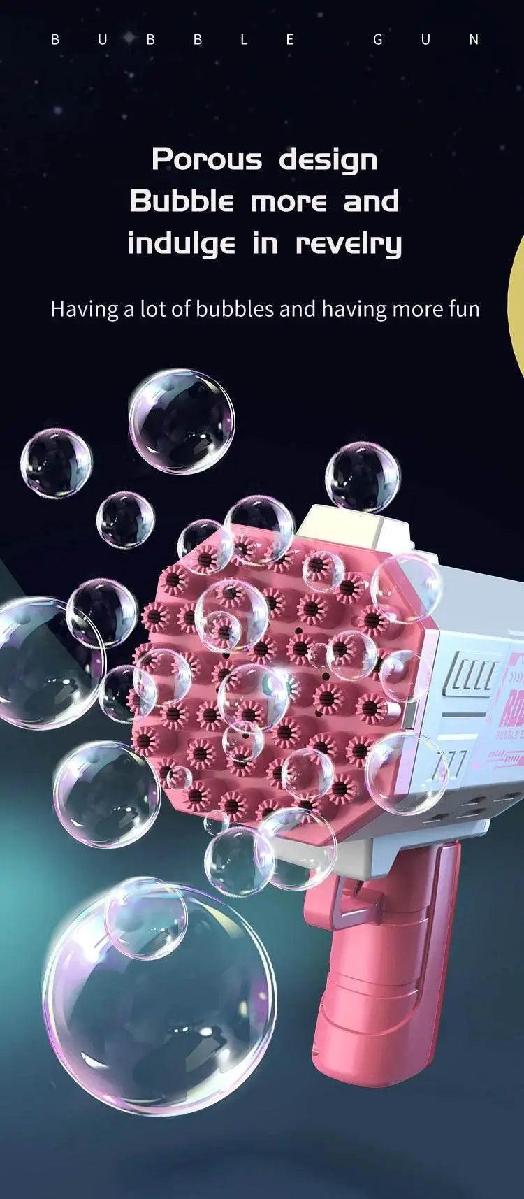  40 Hole Children's Bubble Gun Continuous Bubbles Outdoor Toy for Birthday and Wedding Parties Excluding Bubble Liquid and Battery -  ToylandEU™