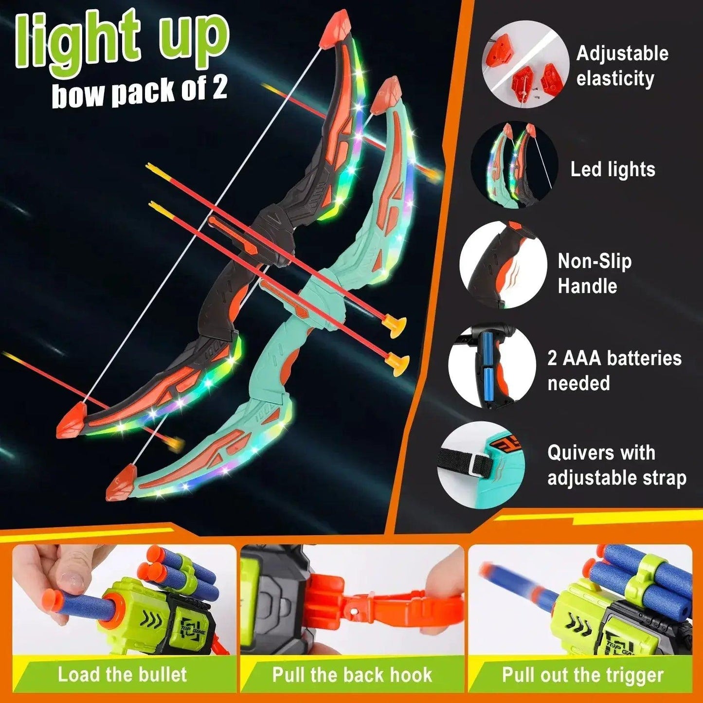  Led Light Up Bow and Arrow Archery Set for Children -  ToylandEU™