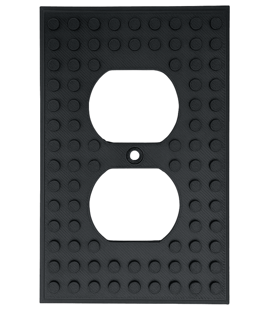 Build-On Duplex Outlet Cover Wall Plate | LEGO Compatible | Kids' Room Decor | B3 Customs