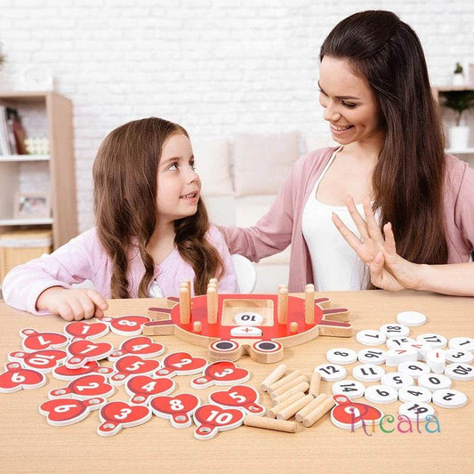 Educational Wooden Counting Peg Board Toy with Crab Design for Montessori Math Learning for Kids Ages 0 to 6 - ToylandEU