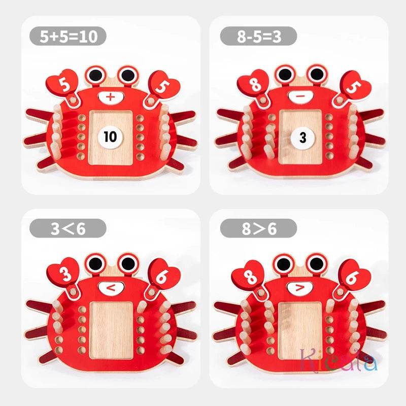 Educational Wooden Counting Peg Board Toy with Crab Design for Montessori Math Learning for Kids Ages 0 to 6 - ToylandEU