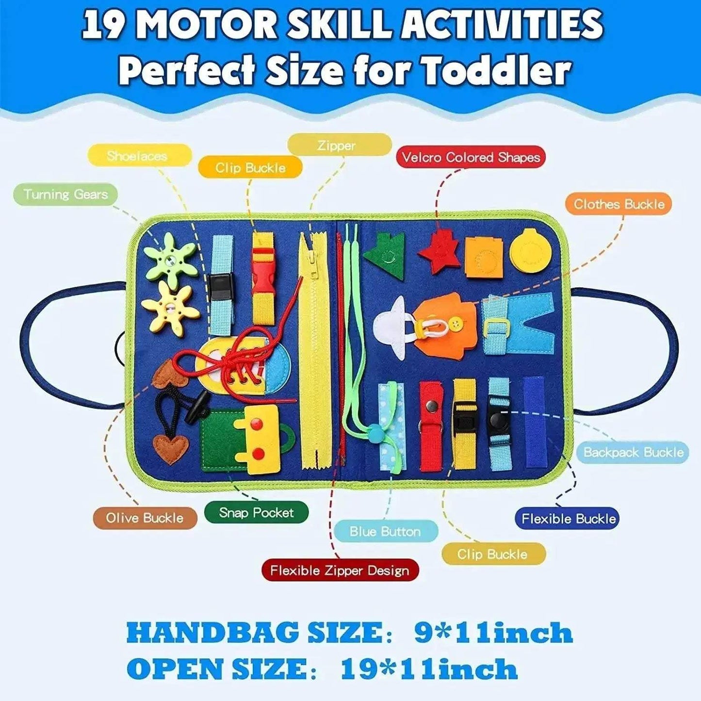High-Quality Montessori Busy Board with Sensory Activities for Toddler Fine Motor Skill Development - ToylandEU