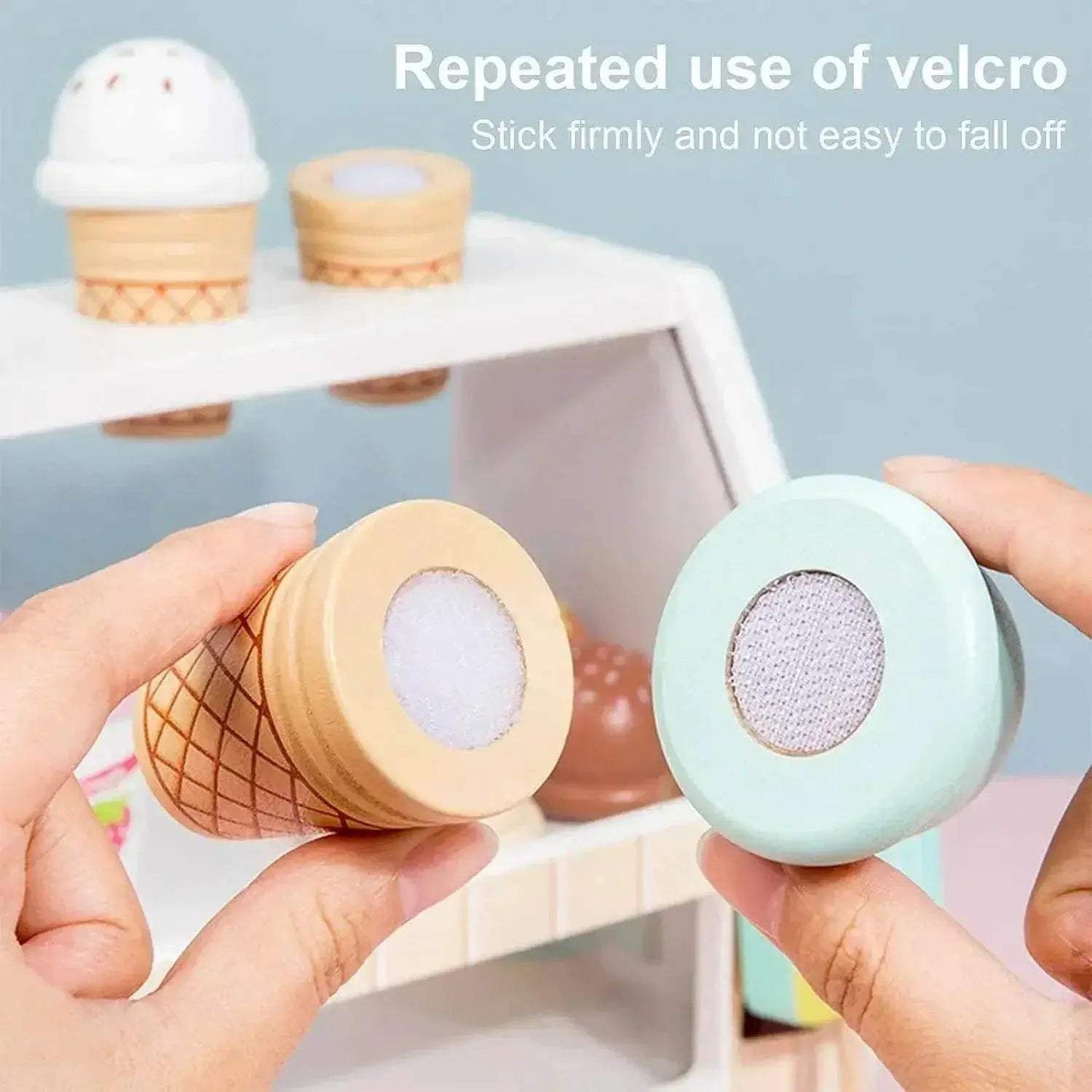 Premium Montessori Wooden Ice Cream Play Set for Kids Age 3 to 6 Educational Pretend Play Toys - ToylandEU