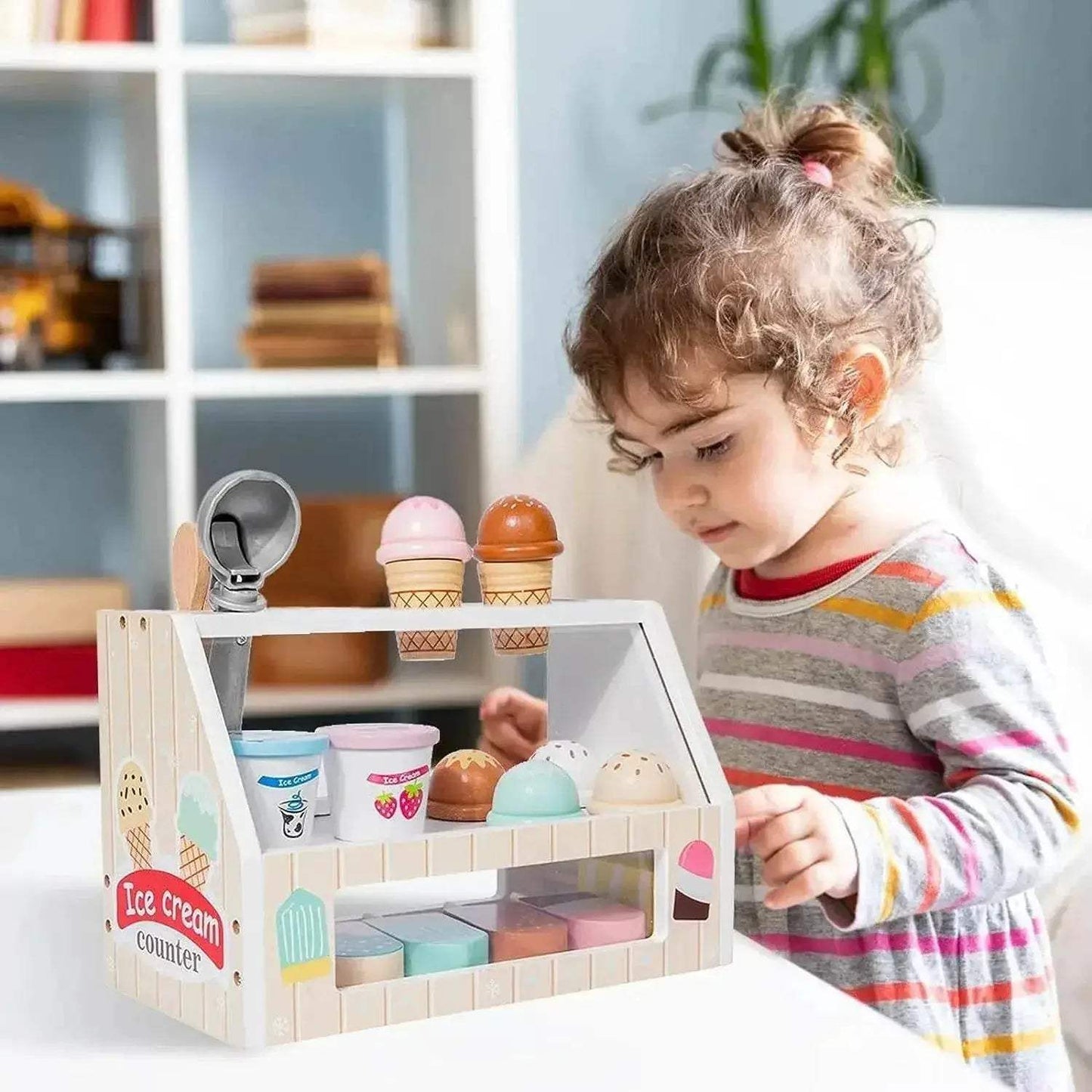 Premium Montessori Wooden Ice Cream Play Set for Kids Age 3 to 6 Educational Pretend Play Toys - ToylandEU