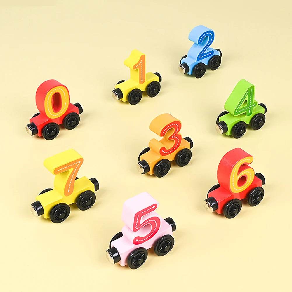 Premium Wooden Montessori Number Train Set with Magnetic Connections for Early Childhood Learning and Development - ToylandEU
