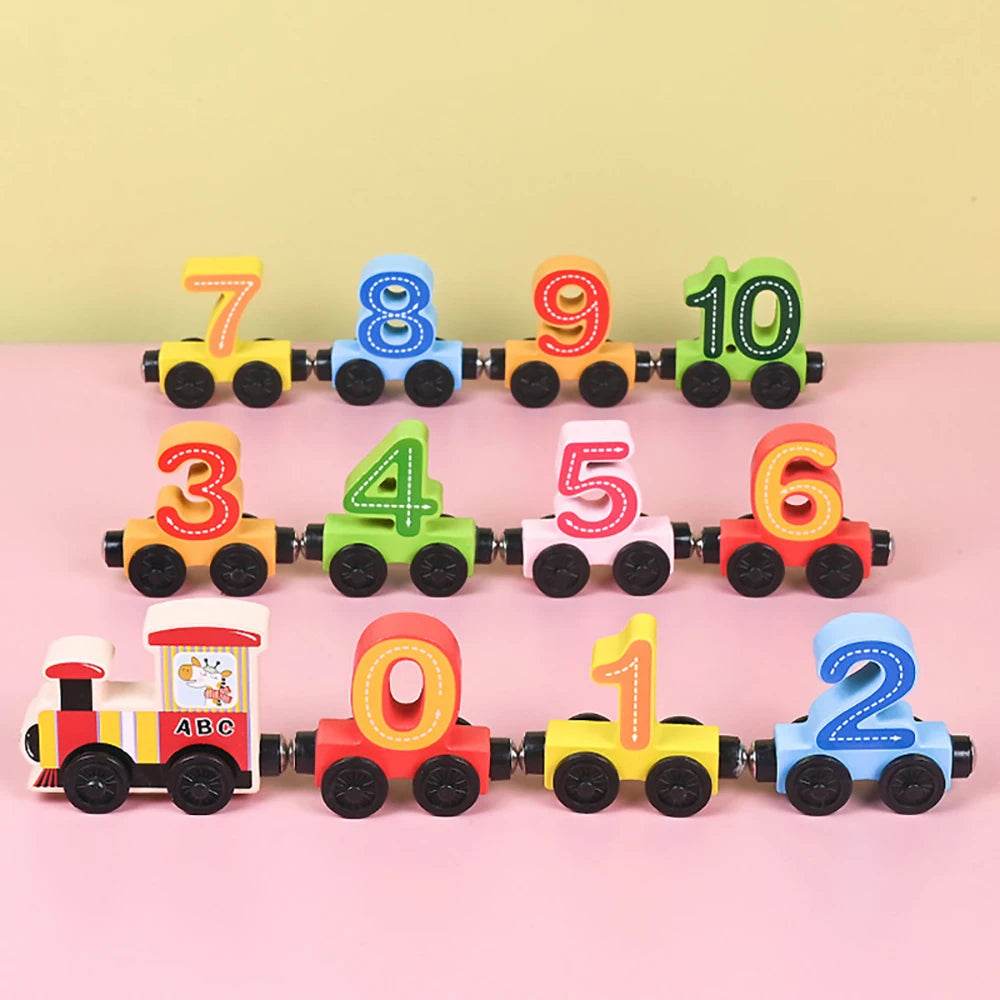Premium Wooden Montessori Number Train Set with Magnetic Connections for Early Childhood Learning and Development - ToylandEU