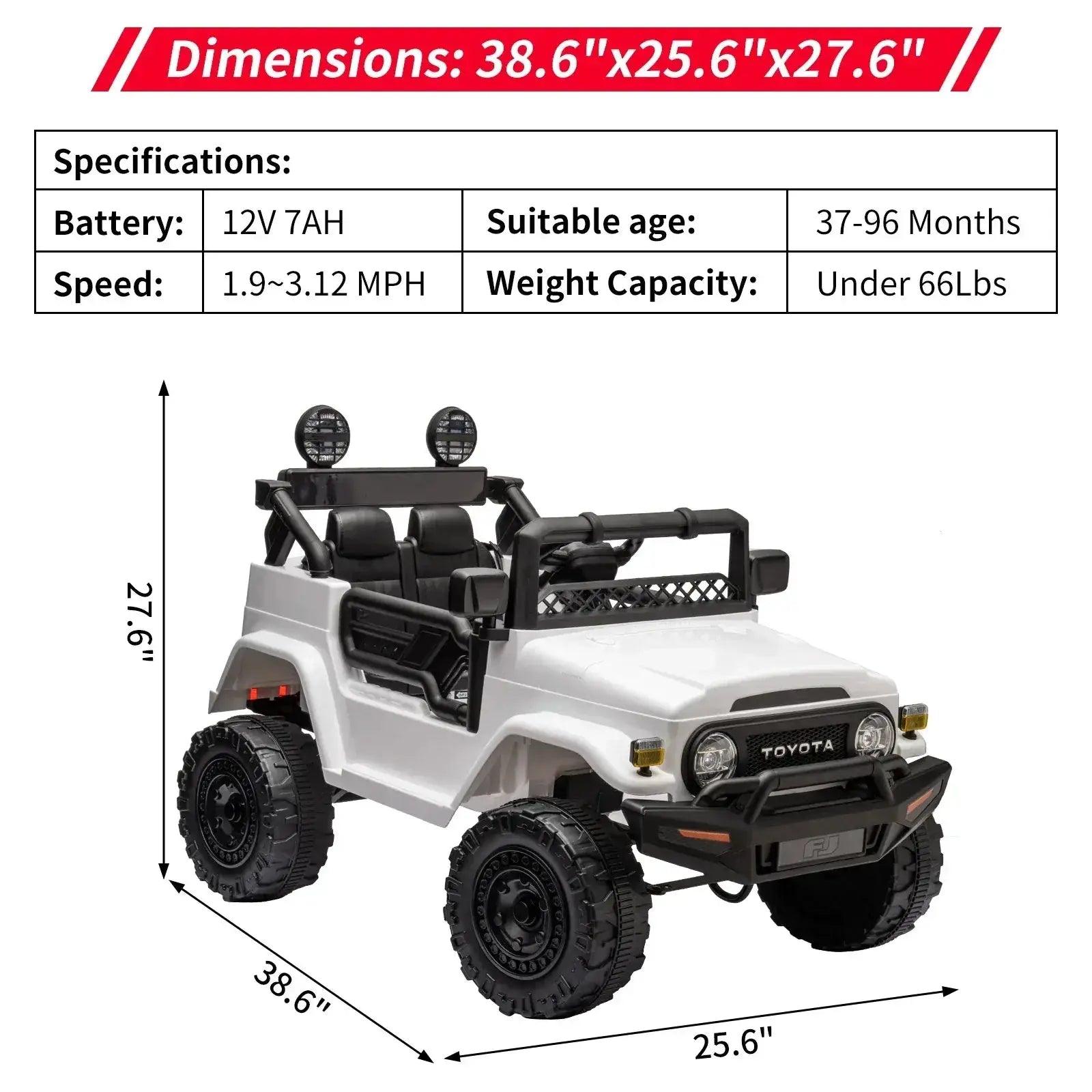  Toyota Licensed Ride On Car With LED Lights -  ToylandEU™