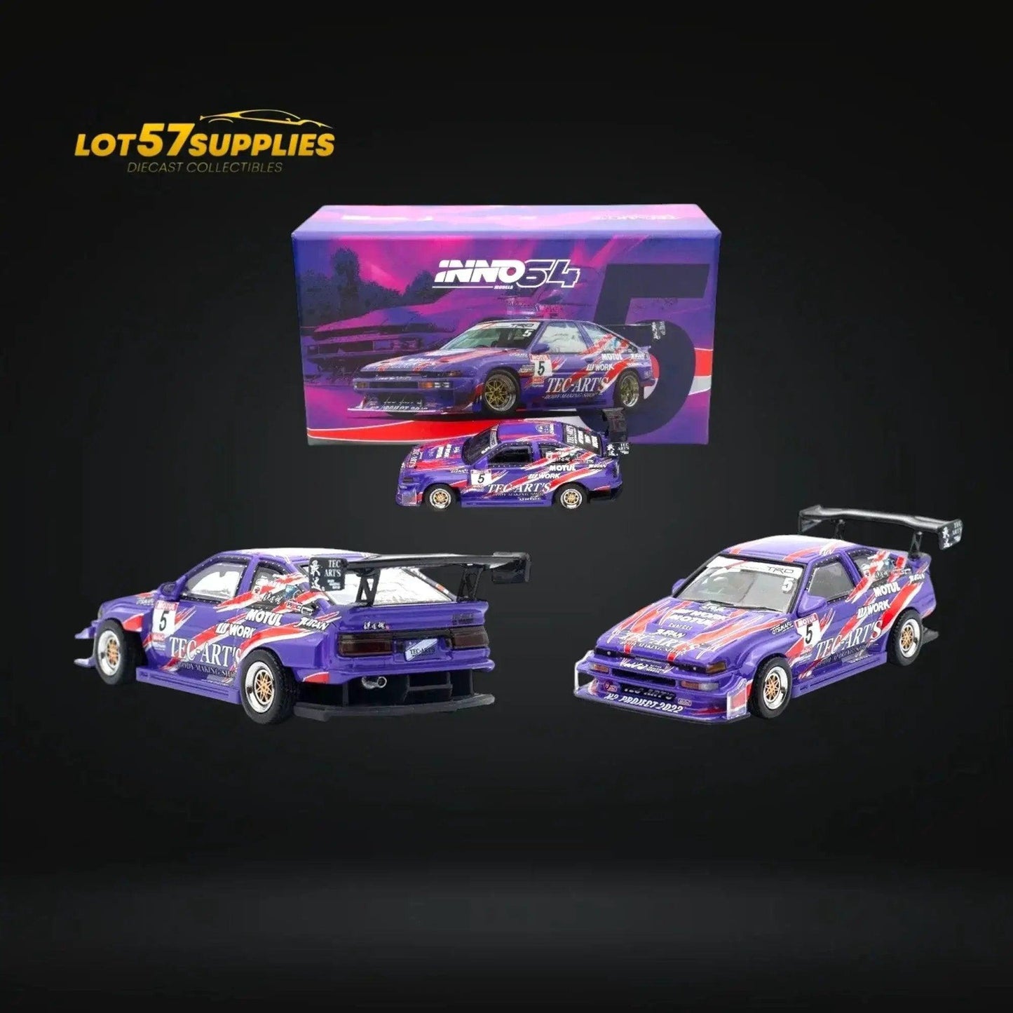  Toyota Sprinter Trueno AE86 Diecast Purple Tecarts -  ToylandEU™