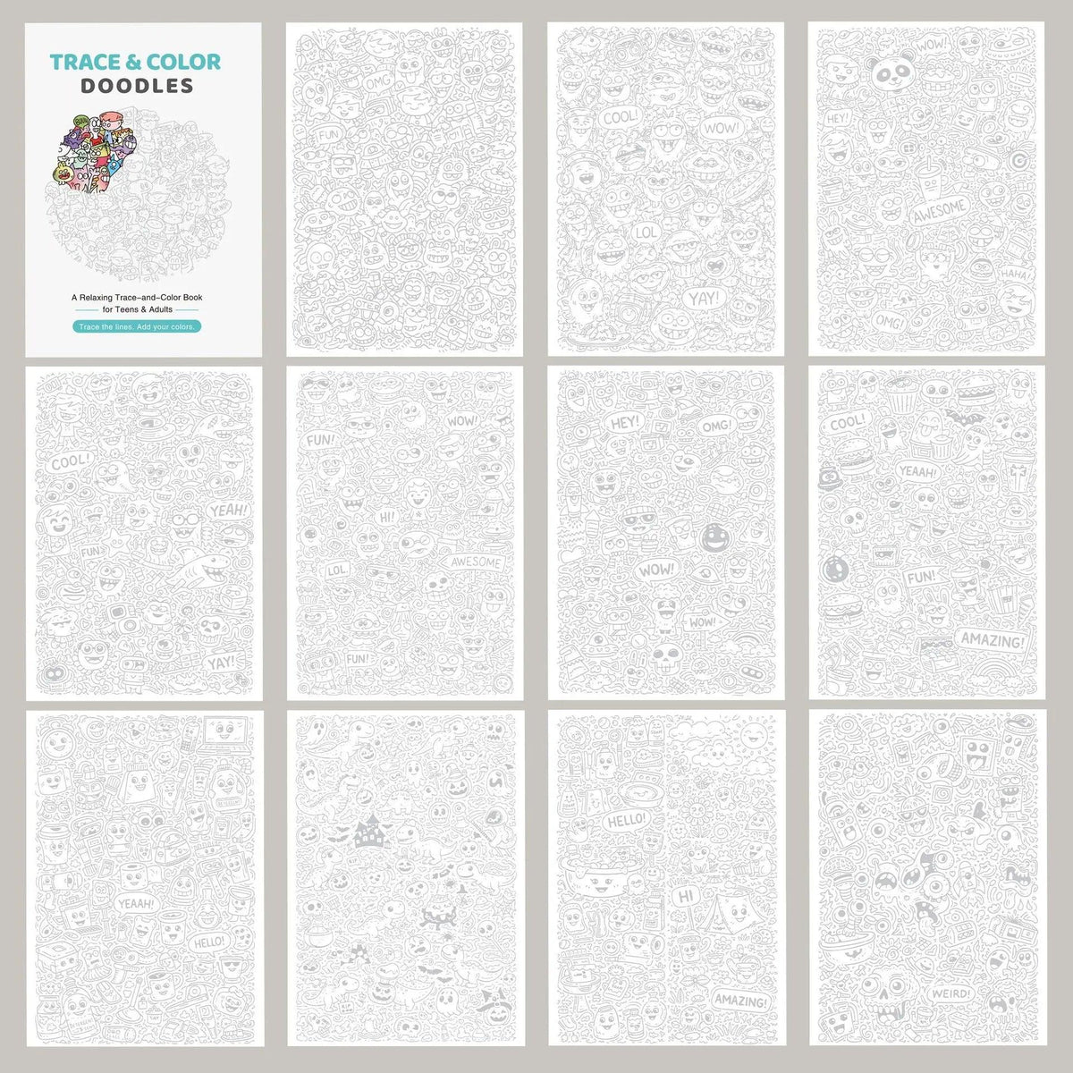 Trace And Color Book | Stress Relief Art | Toylandeu™