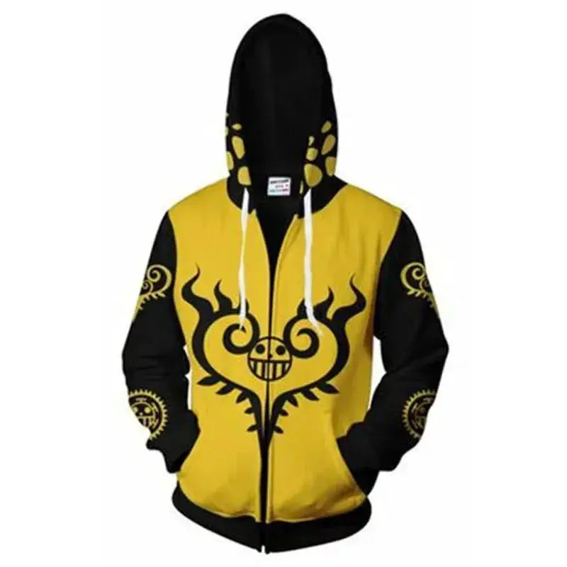 Trafalgar Law One Piece Hoodie Cosplay 3D Zipper Pullover - ToylandEU