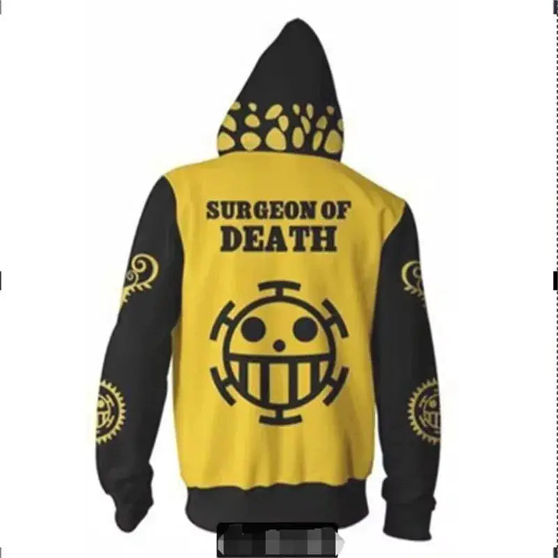 Trafalgar Law One Piece Hoodie Cosplay 3D Zipper Pullover - ToylandEU