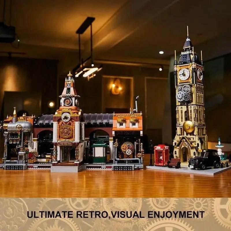  MOC 2788PCS MOC Steampunk Railway Station Large Building Blocks Mechanical Train Station Model Desktop Decoration DIY Toys Kids Gift -  ToylandEU™
