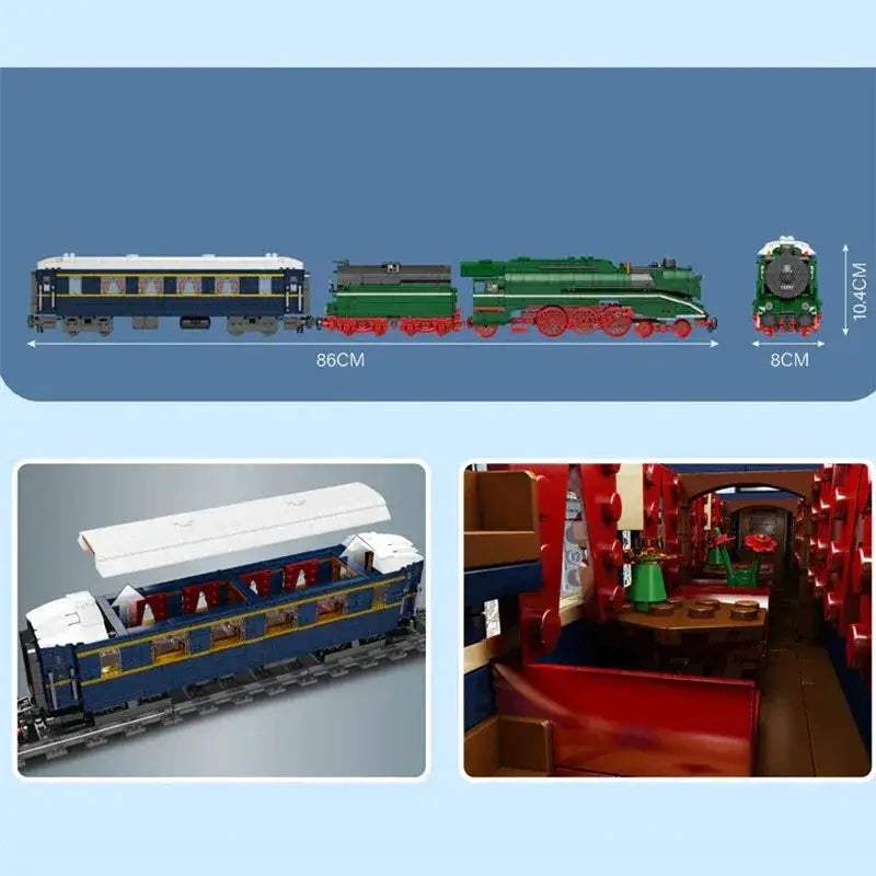 Train Building Blocks With Lighting Steam German Express Train Set - ToylandEU