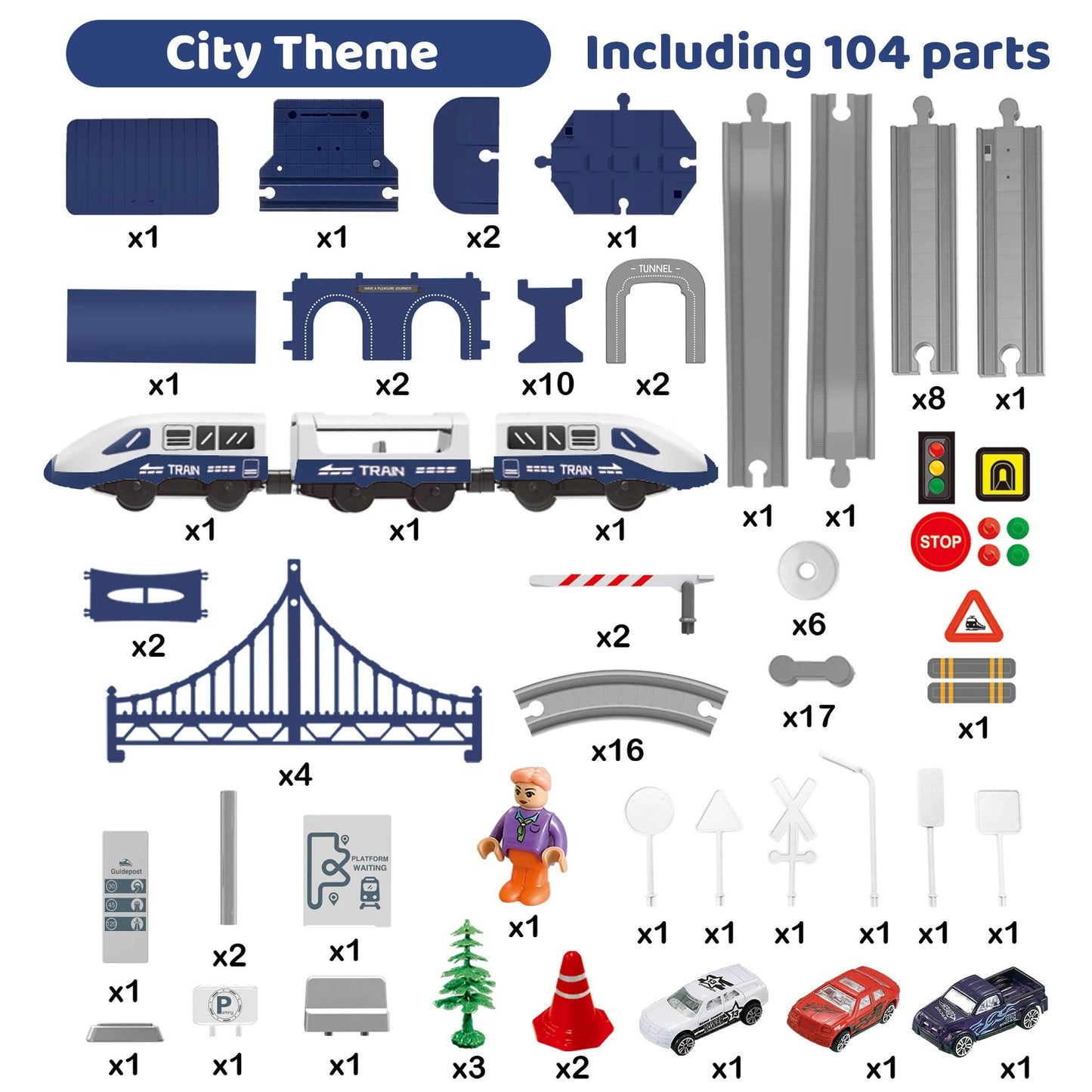 Train Set Toys, 66 Pcs Electric Train With Track Set - ToylandEU