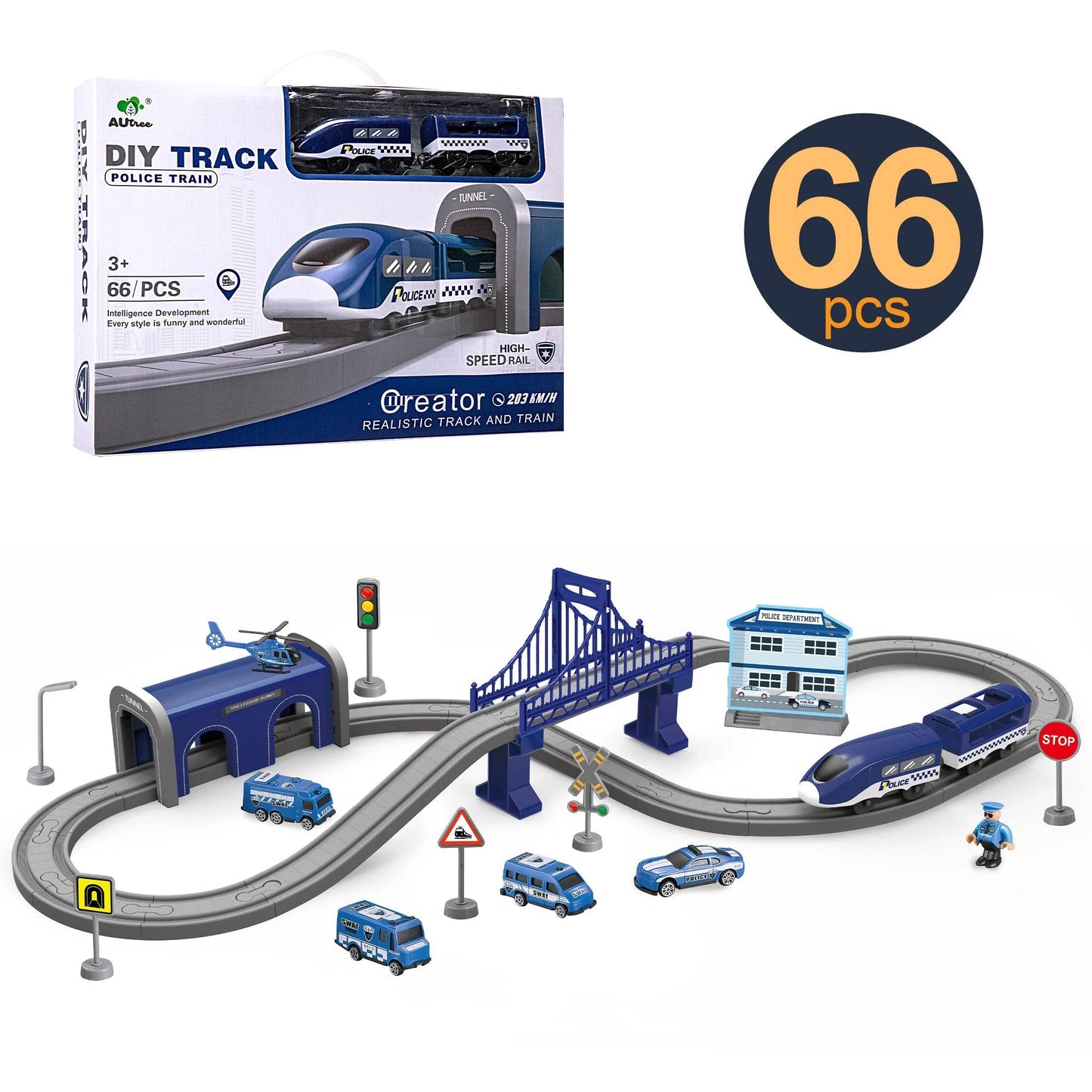Train Set Toys, 66 Pcs Electric Train With Track Set - ToylandEU