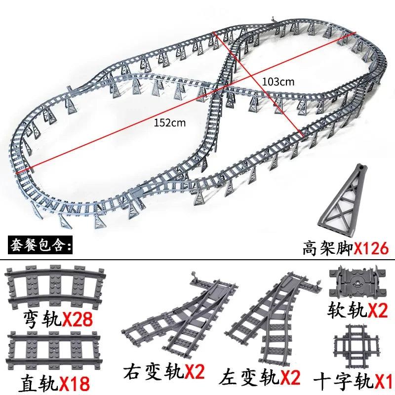 Train Track Building Blocks | Compatible With LEGO | Bridge Cross Track | Cross Track Set