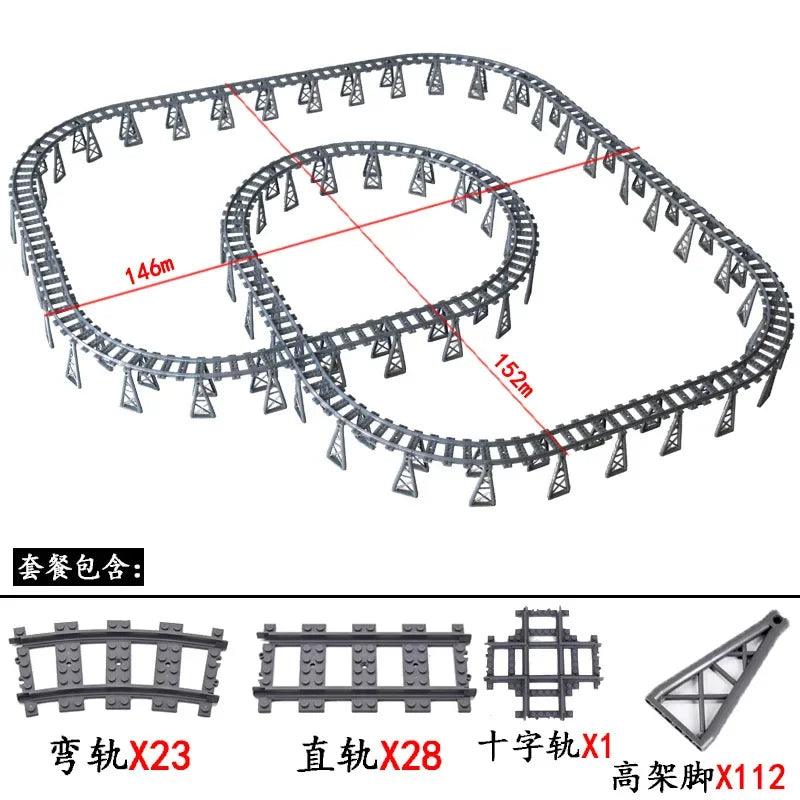 Train Track Building Blocks | Compatible With LEGO | Bridge Cross Track | Cross Track Set