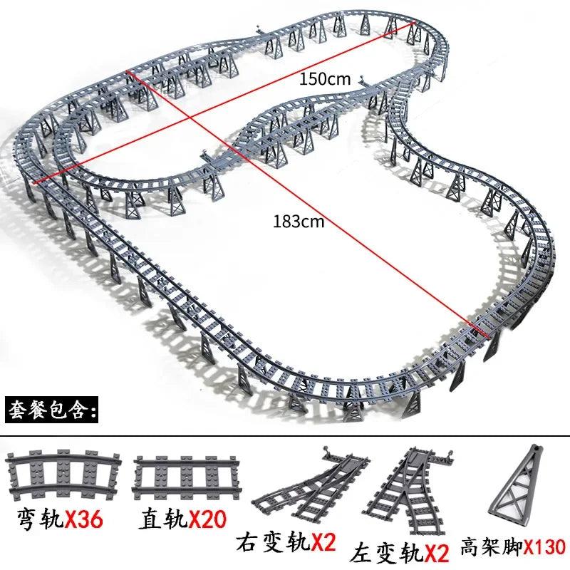 Train Track Building Blocks | Compatible With LEGO | Bridge Cross Track | Cross Track Set