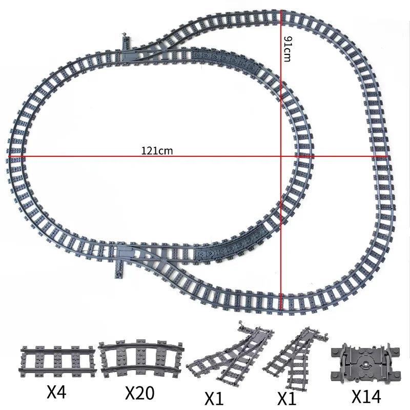 Train Track Building Blocks | Compatible With LEGO | Bridge Cross Track | Cross Track Set
