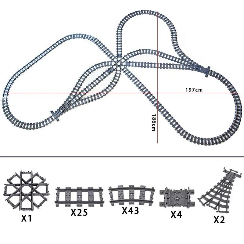 Train Track Building Blocks | Compatible With LEGO | Bridge Cross Track | Cross Track Set