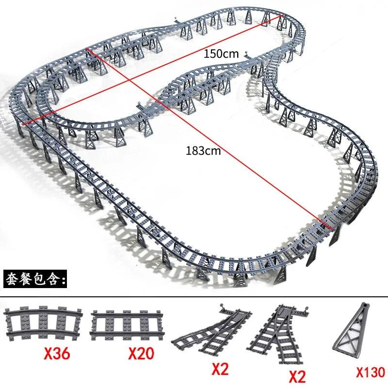 Train Track Building Blocks | Compatible With LEGO | Bridge Cross Track | Cross Track Set