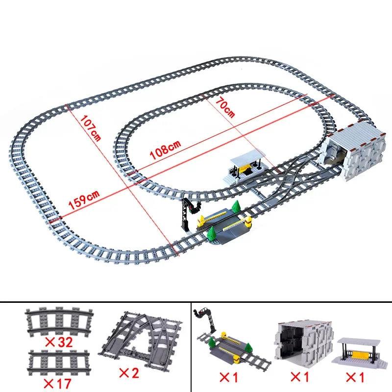 Train Track Building Blocks | Compatible With LEGO | Bridge Cross Track | Cross Track Set