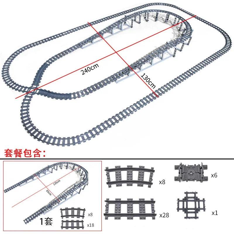 Train Track Building Blocks | Compatible With LEGO | Bridge Cross Track | Cross Track Set