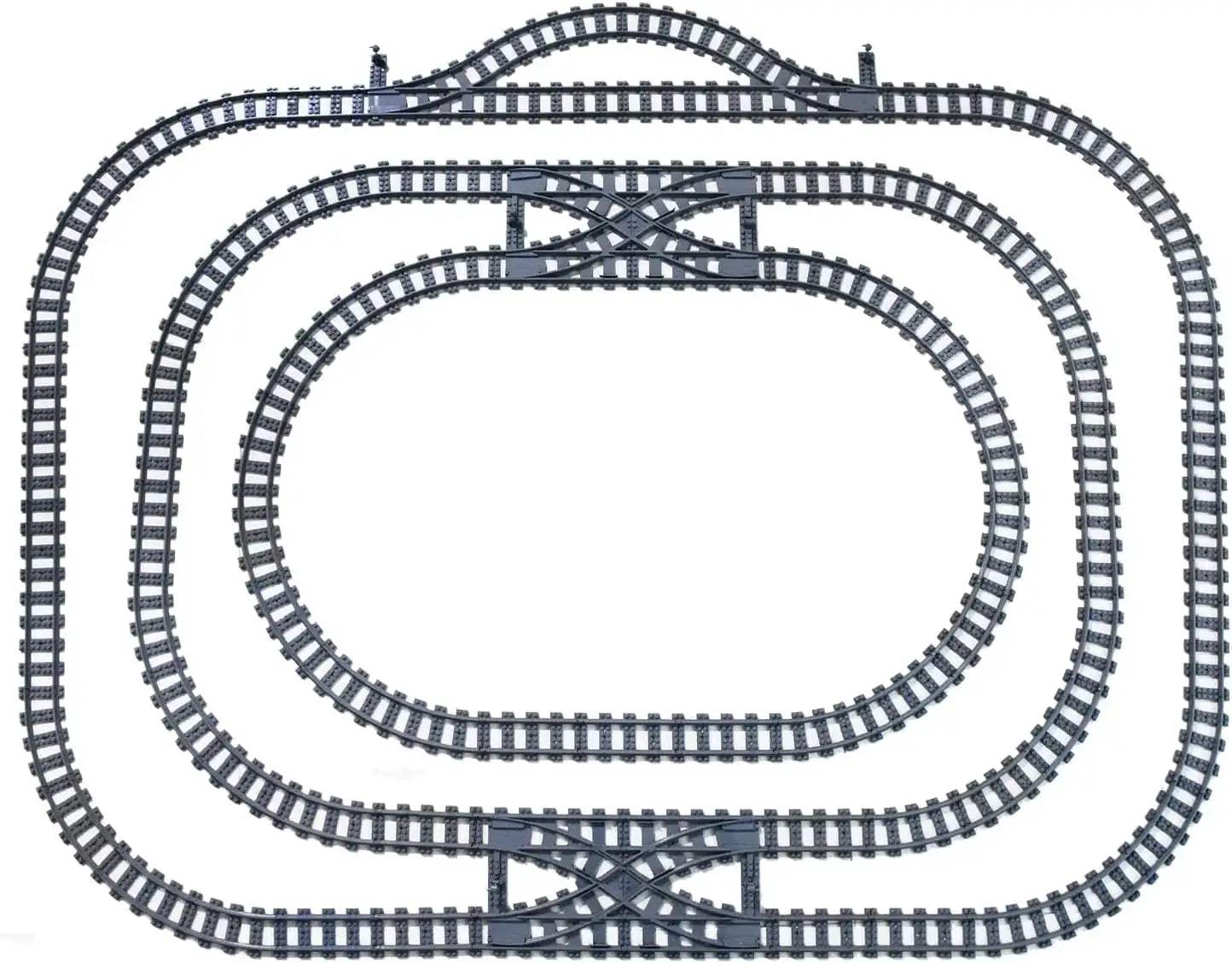 Train Track System With Railroad Crossing Compatible With Major Brands - ToylandEU