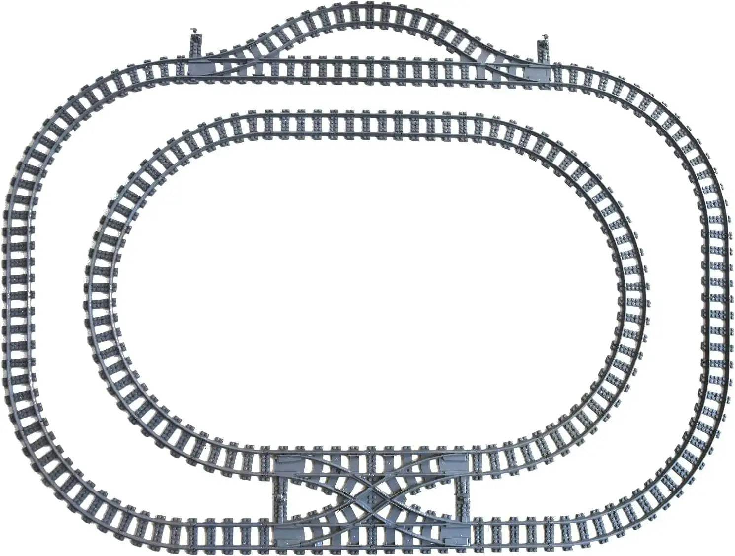 Train Track System With Railroad Crossing Compatible With Major Brands - ToylandEU