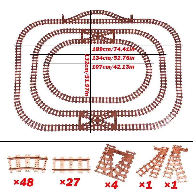 Train Track System With Railroad Crossing Compatible With Major Brands - ToylandEU