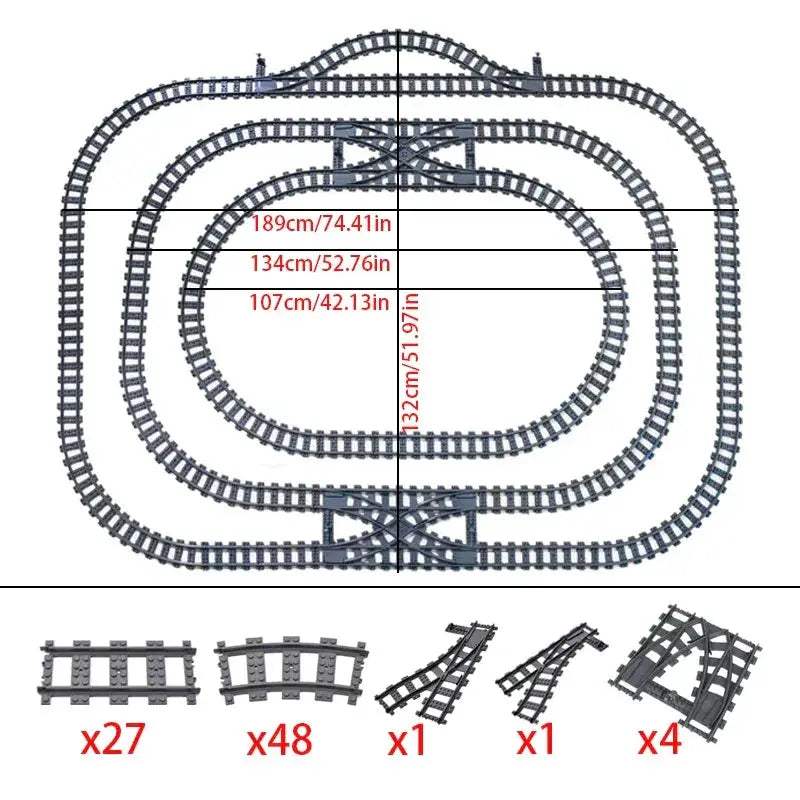 Train Track System With Railroad Crossing Compatible With Major Brands - ToylandEU