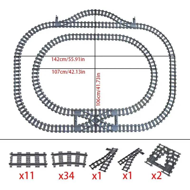 Train Track System With Railroad Crossing Compatible With Major Brands - ToylandEU