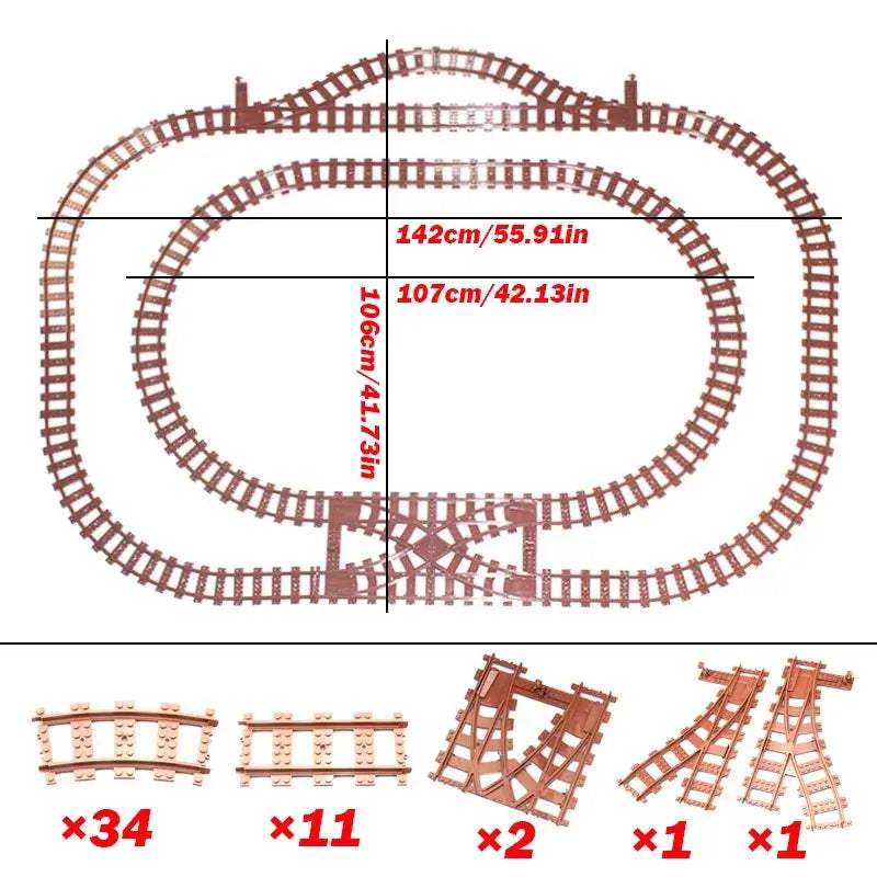 Train Track System With Railroad Crossing Compatible With Major Brands - ToylandEU