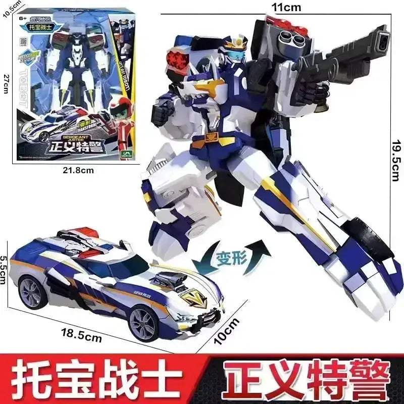 Transformable Police Cop Car Robot Toy With Galaxy Lights - ToylandEU