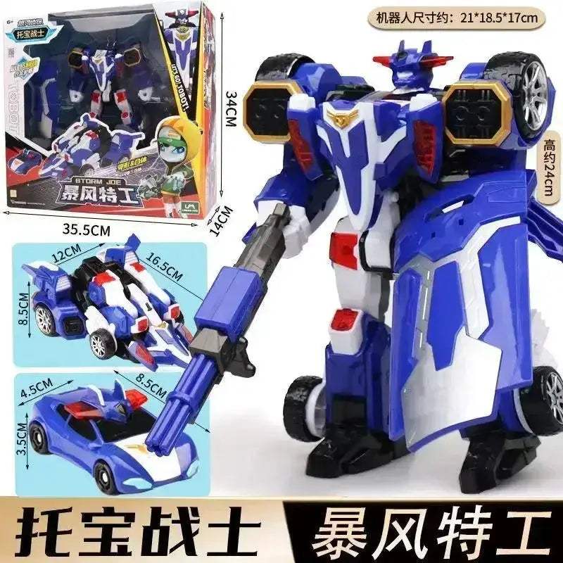 Transformable Police Cop Car Robot Toy With Galaxy Lights - ToylandEU