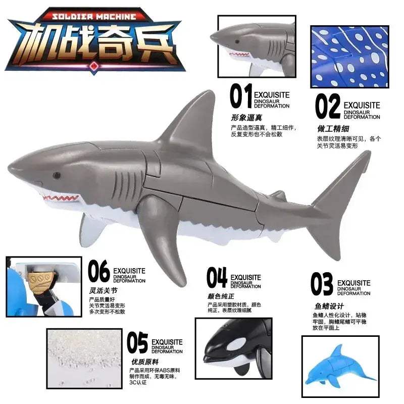  Transformable Shark Robot Toy Morphs Into Great White -  ToylandEU™